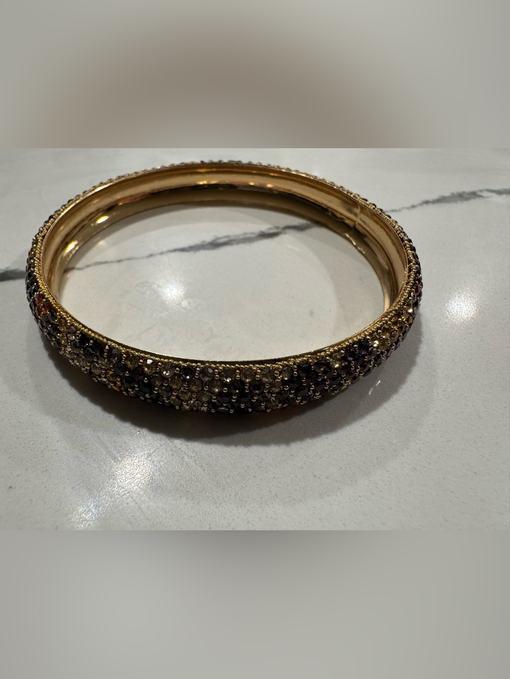 Gold Crystal animal print Pave Bangle Bracelet - Elegant Women's Jewelry